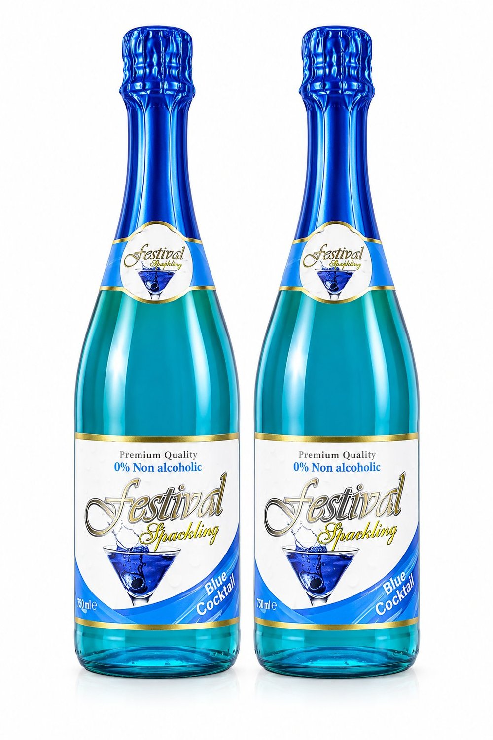 Blue Sparkling Cocktail