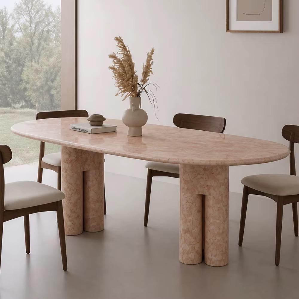 Table ovale en marbre