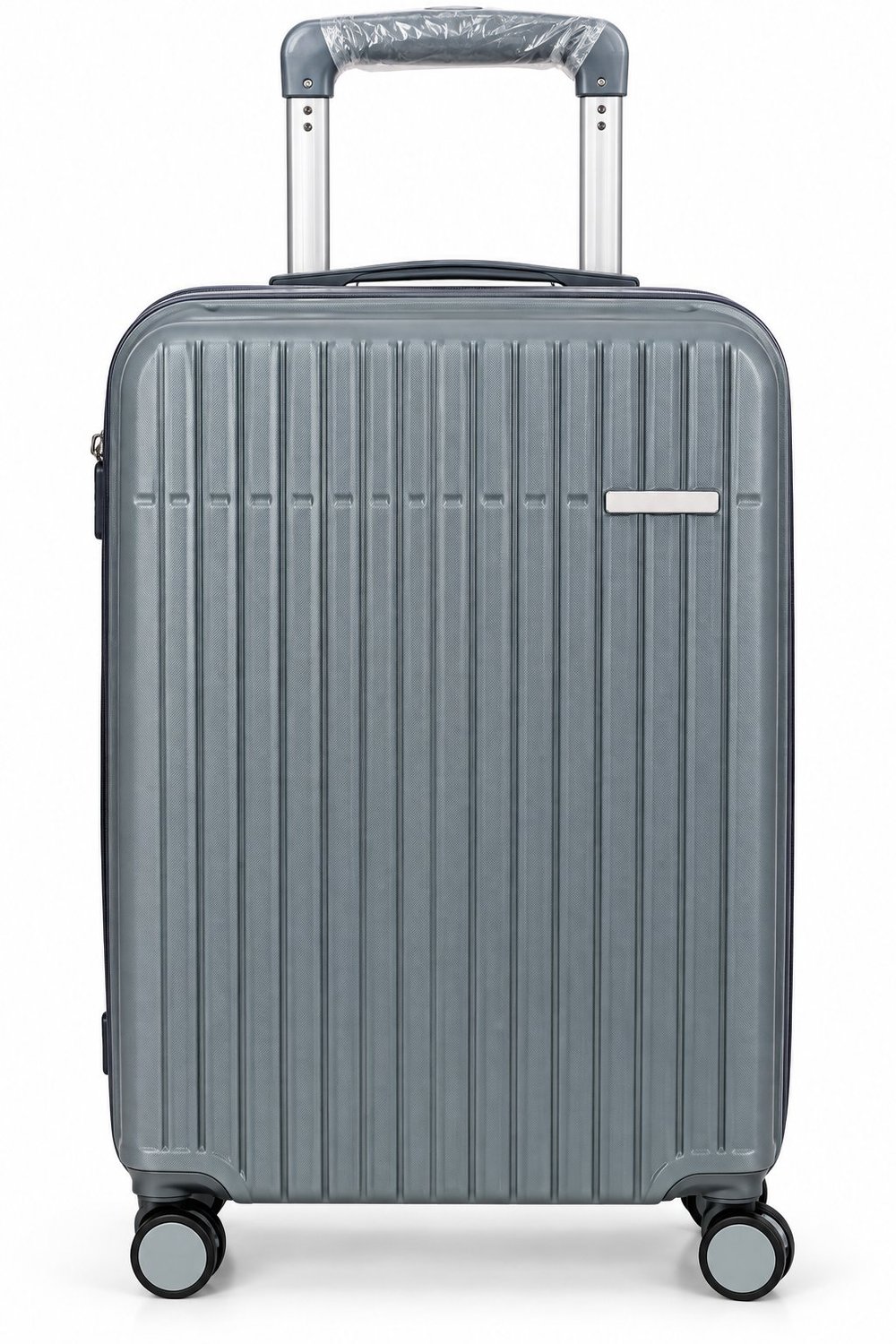 Large Gray Hardshell Travel Suitcase