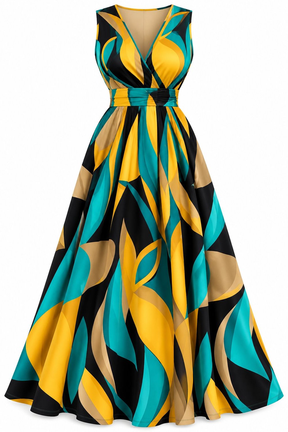 Sleeveless V-neck Maxi Dress