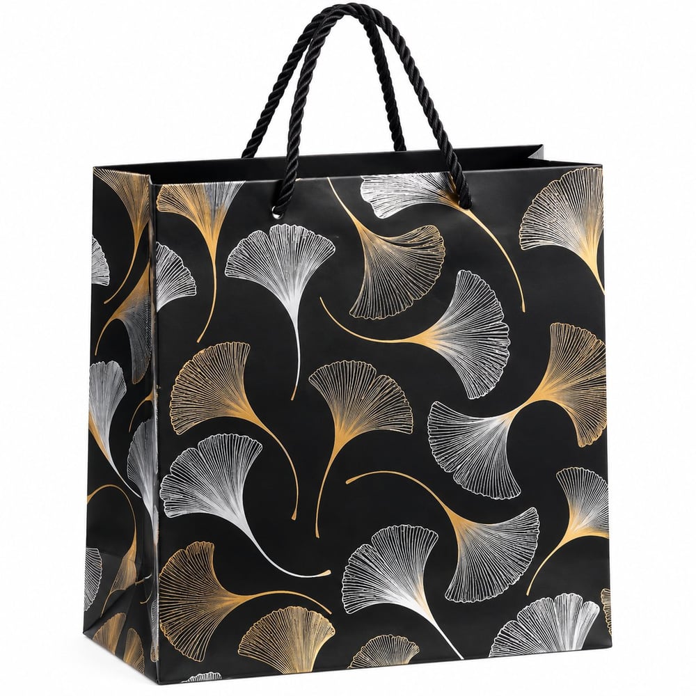 Black & Silver Floral Gift Bag