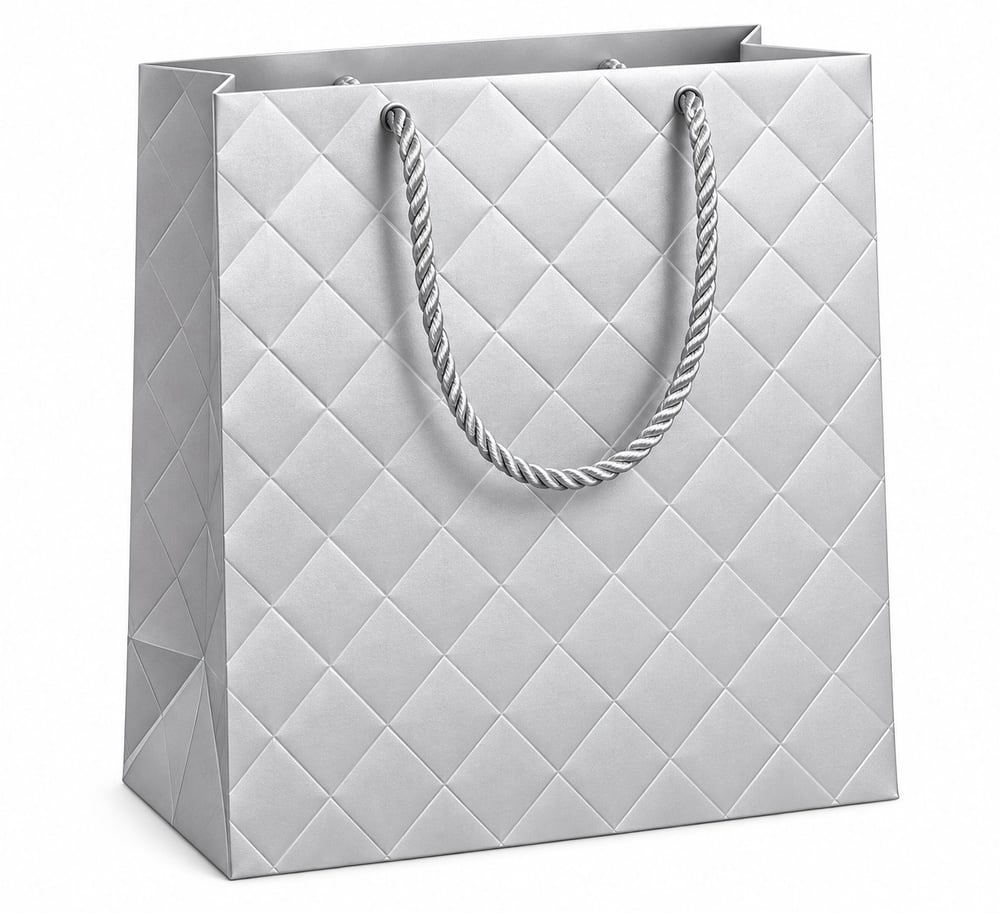 Ivory Diamond-Textured Gift Bag