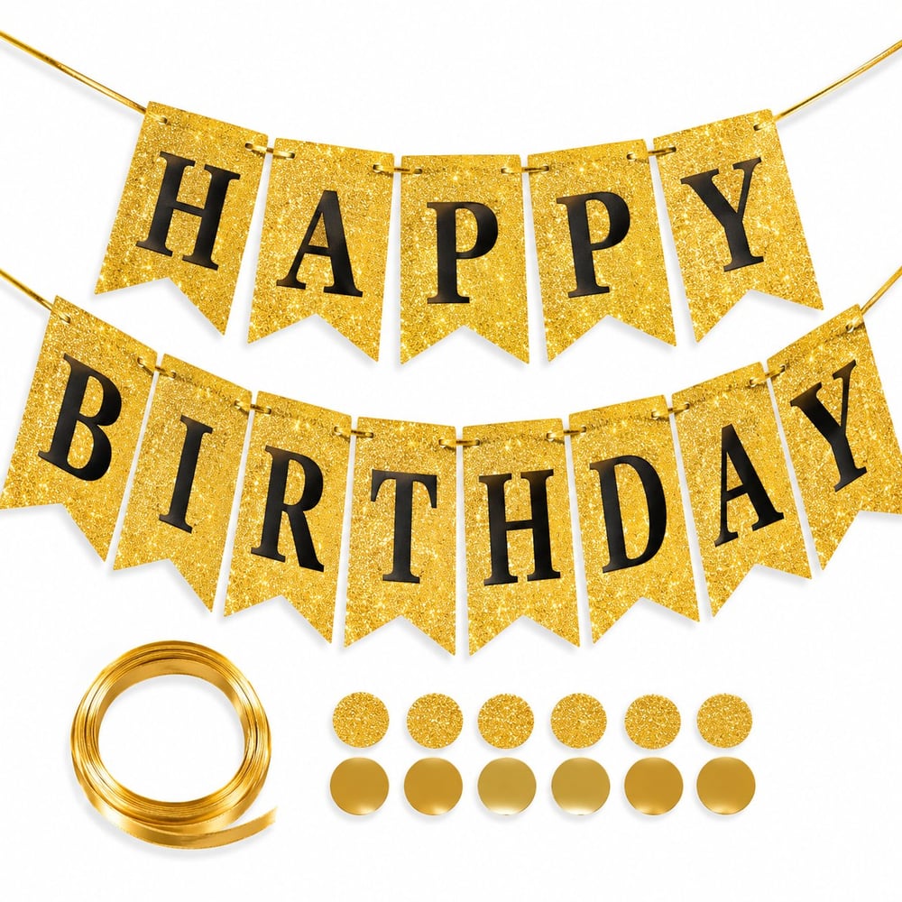Gold Birthday Banner