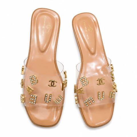 Transparent Sandals with Rhinestones