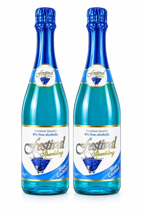 Blue Sparkling Cocktail