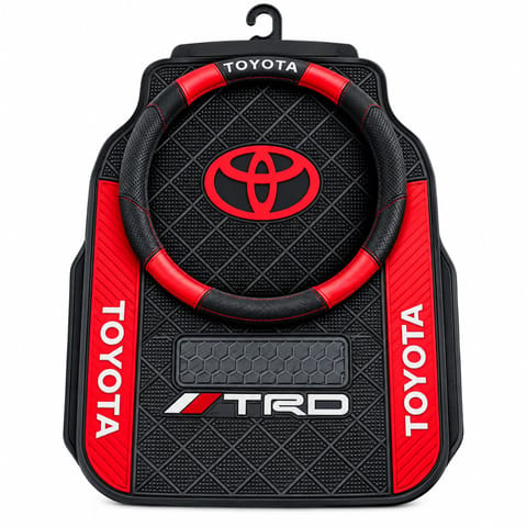 Car Footrest and Steering Wheel Cover Set