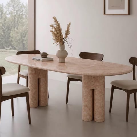 Table ovale en marbre