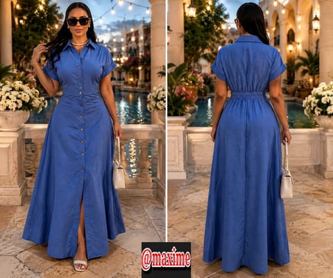 Robe longue à boutons