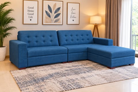 L-Shaped Living Room Sofa Set