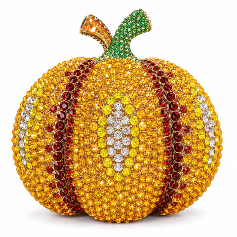 Golden Crystal Pumpkin Clutch