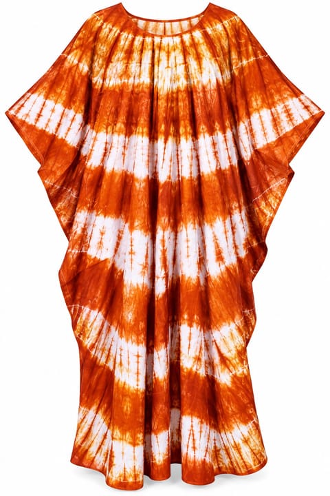 Orange & White Tie-Dye Boubou