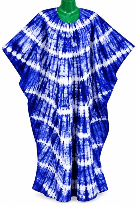 Blue & White Tie-Dye Boubou