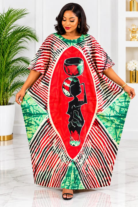 Red & Green African Art Boubou