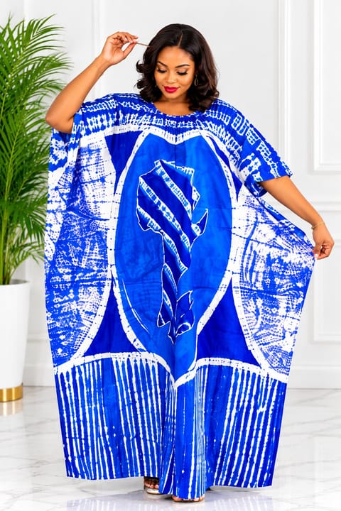 Royal Blue & White Boubou