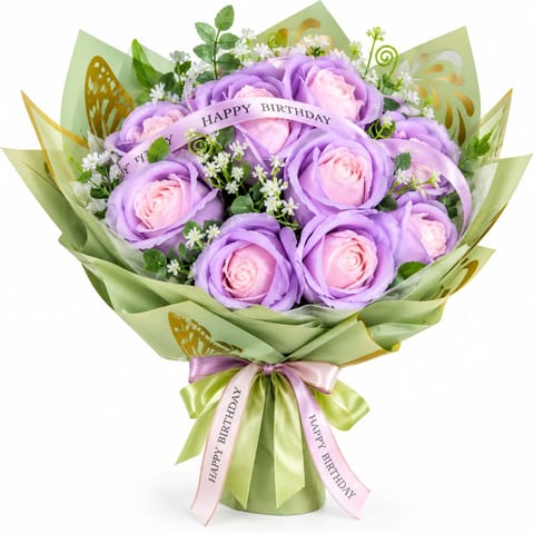 Purple Rose Gift Bouquet