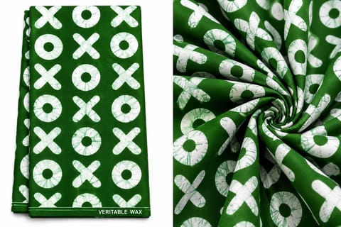 Forest Green X&O African Wax Fabric