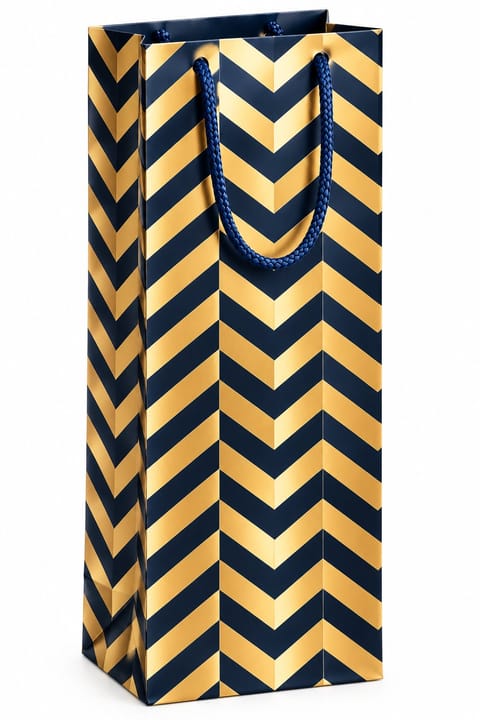 Navy & Gold Geometric Gift Bag