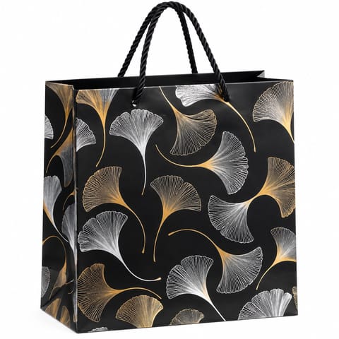 Black & Silver Floral Gift Bag