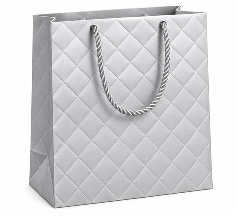 Ivory Diamond-Textured Gift Bag