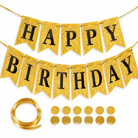Gold Birthday Banner