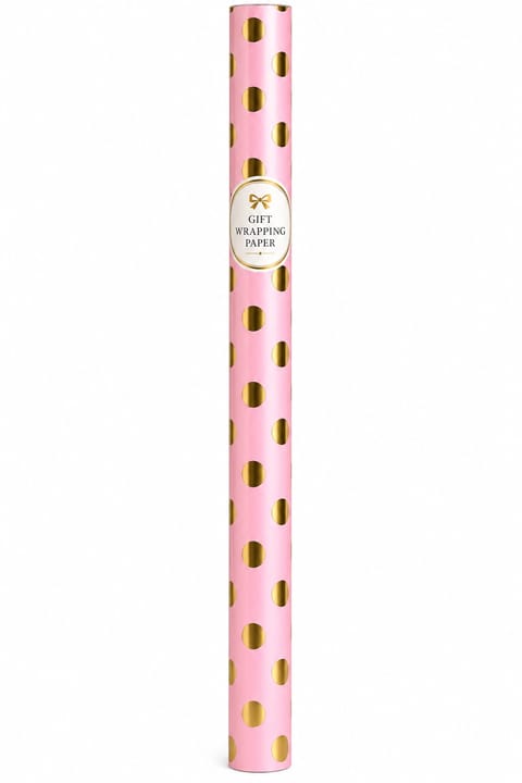 Pink & Gold Polka Dot Wrapping Paper