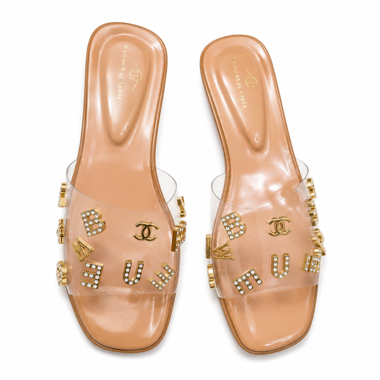 Transparent Sandals with Rhinestones