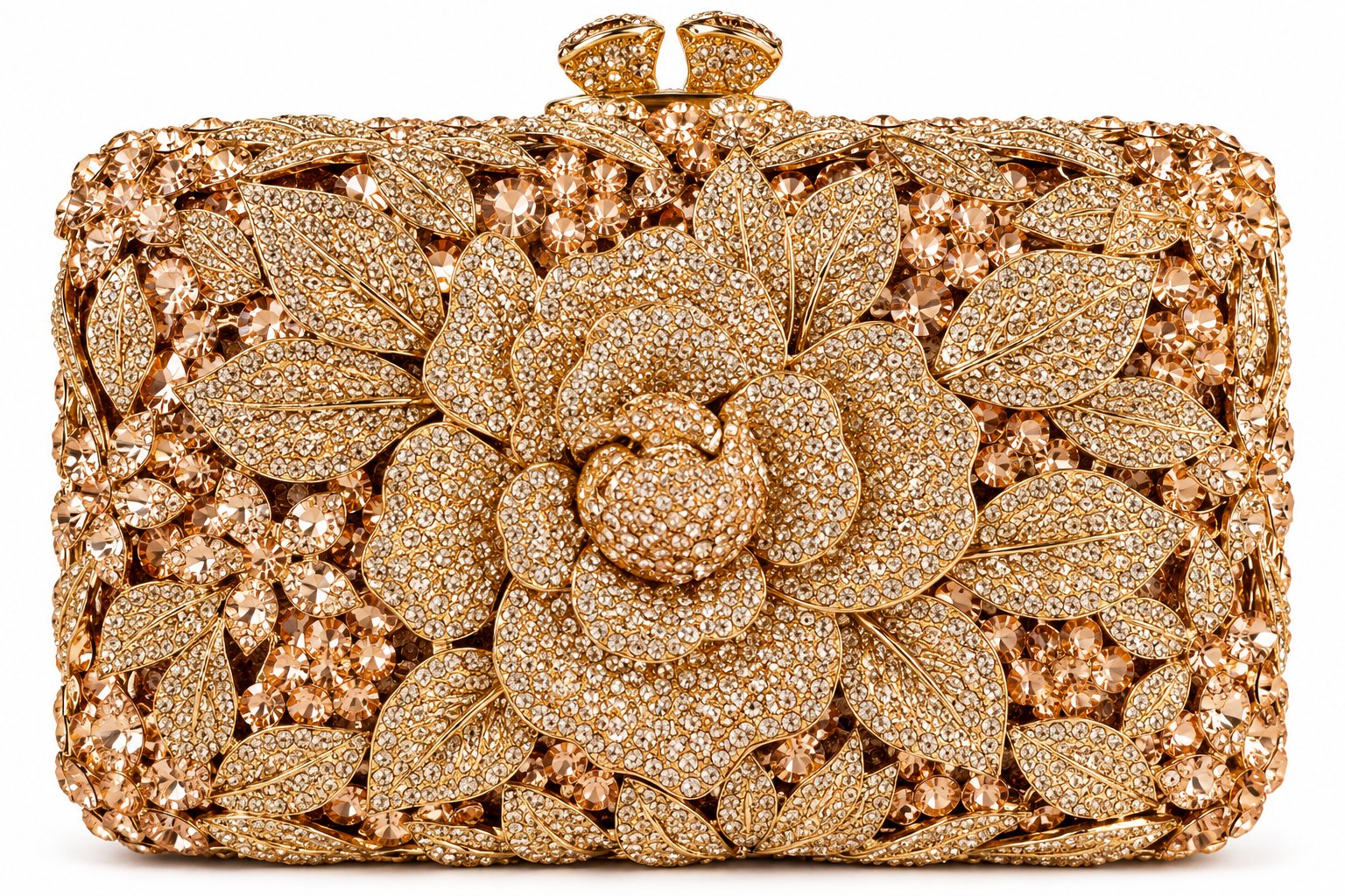 Champagne Floral Evening Clutch