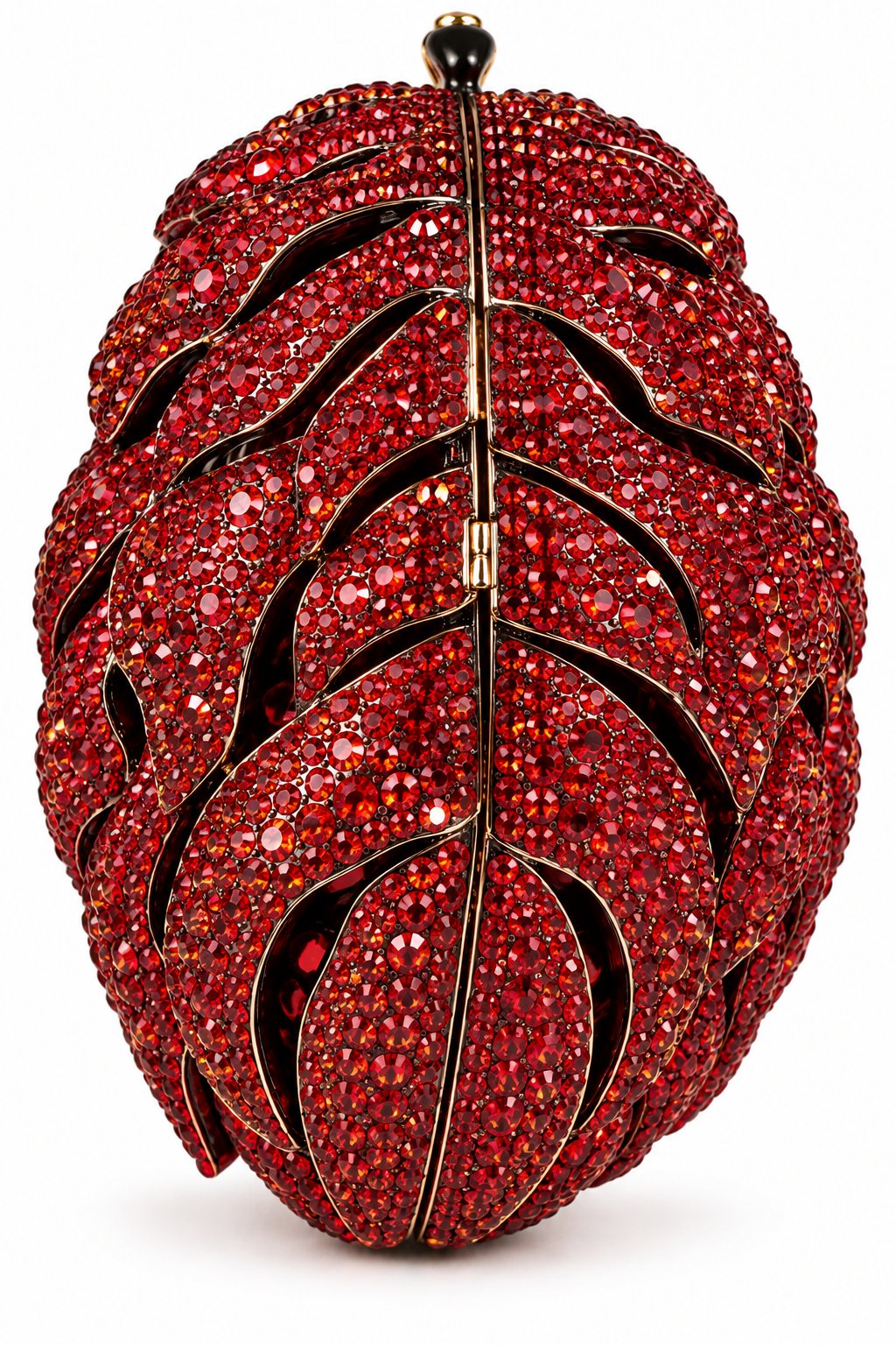 Red Crystal Leaf Evening Clutch