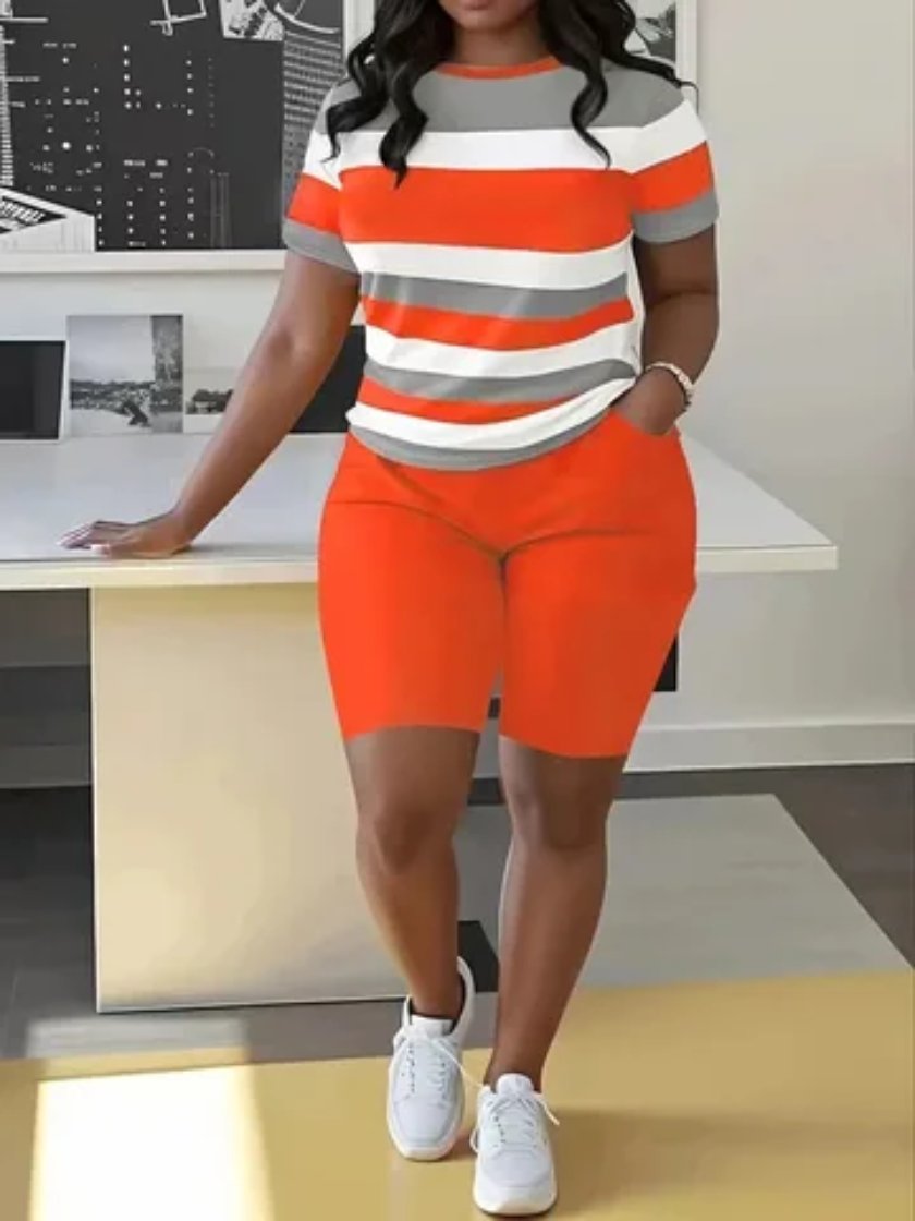 Striped Casual 2-Piece Set