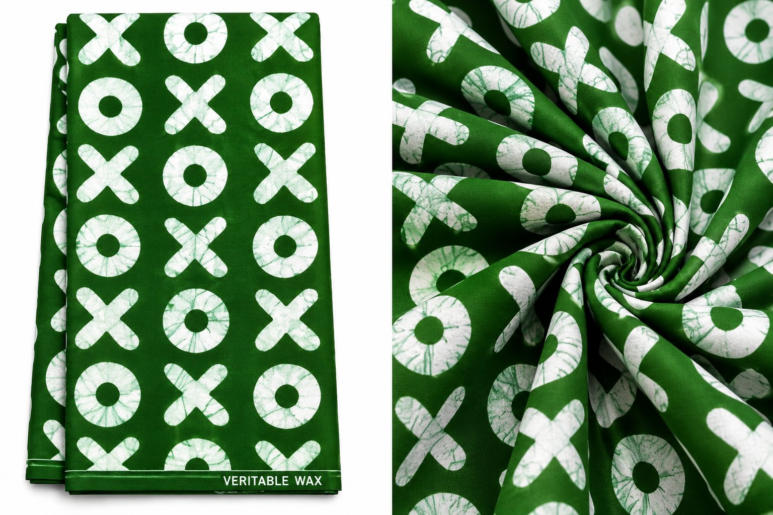 Forest Green X&O African Wax Fabric