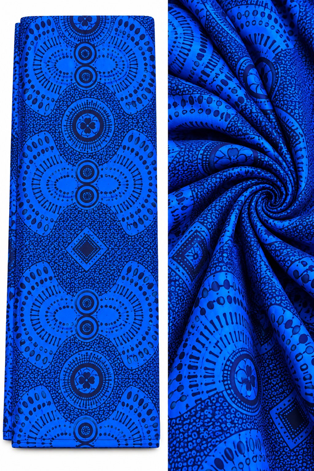Cobalt Blue Medallion Wax Fabric